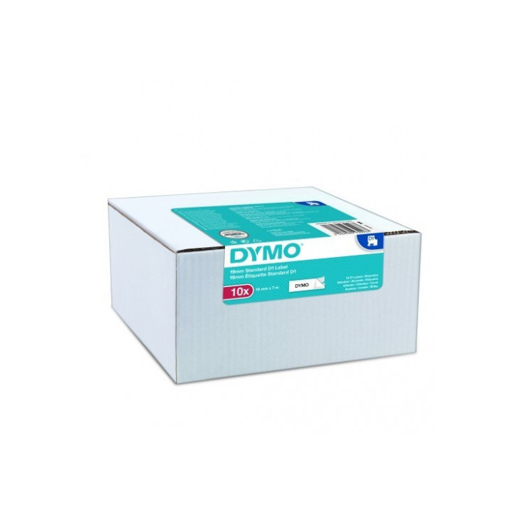 Multipack 10 cintas dymo d1 19mmx7m negro/blanco dymo 2093098