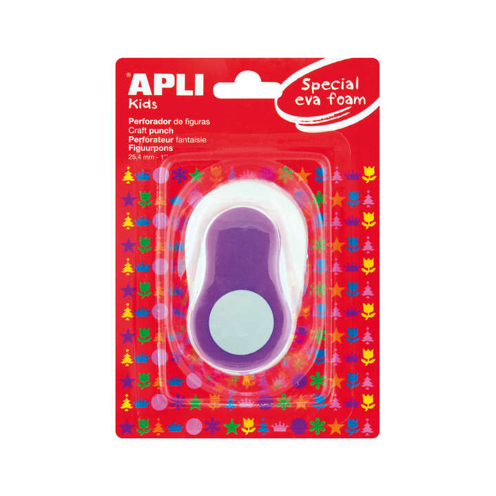 Apli Perforadora de Papel y Goma Eva en Forma de Circulo - Tamaño de Figura 25.4mm - Perfora Papel