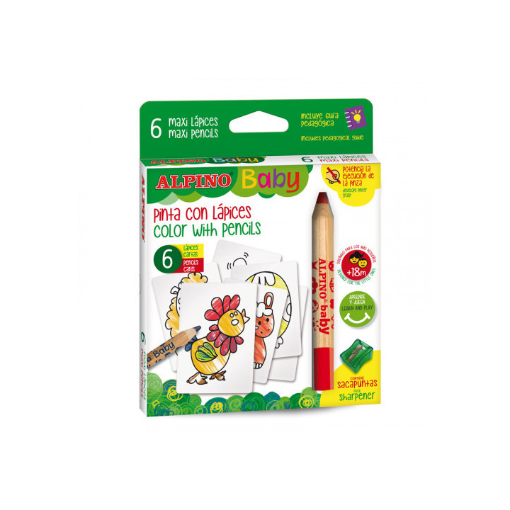 Estuche 6 lapices baby-la granja alpino al002006