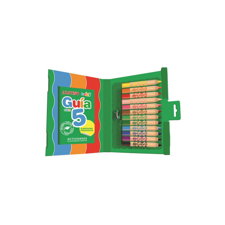 Estuche 12 lápices de colores para bebés alpino al000177