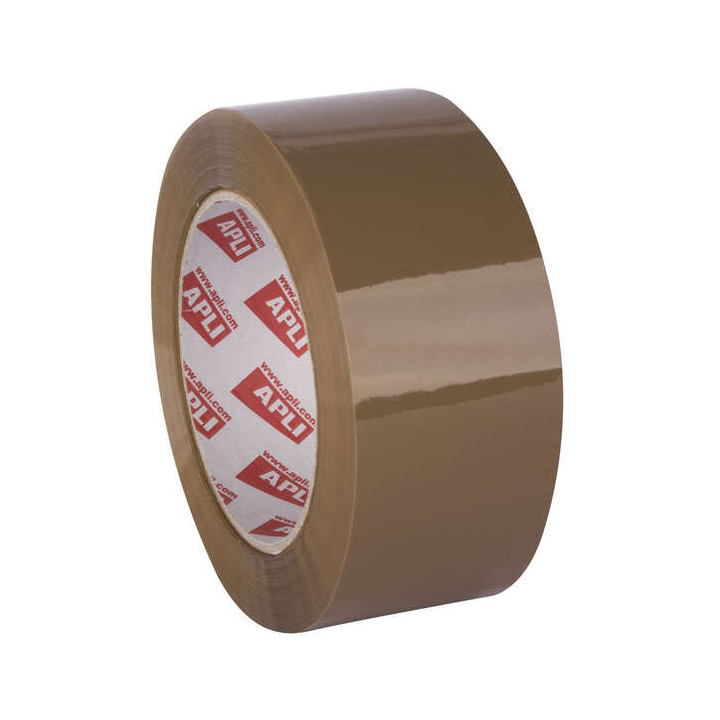 Apli Precinto Estandar sin Ruido Pp Acrilico 48mm x 132m - Grosor 28µm" - Resistente y Duradero - Marron