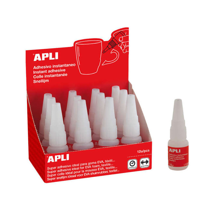 Apli Super Adhesivo Instantaneo 10g - Secado Rapido - Formula Resistente - Transparente