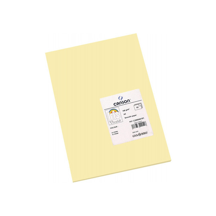 Pack 50 hojas cartulina iris a3 185g crema canson c200040181