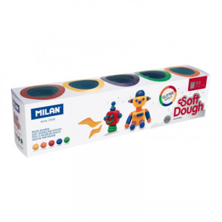 Caja 5 frascos 142gr glitter soft dough nuevo milan 913505g
