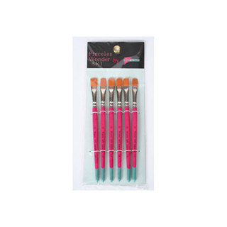 Set 6 pinceles nº.12 pelo sint/mango corto/plano wonder art by pryse 6110012
