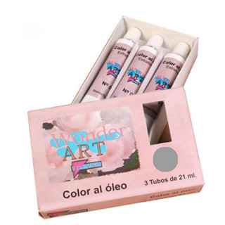 Caja 3 tubos 21ml. óleo nº.61 gris wonder art by pryse 6250061