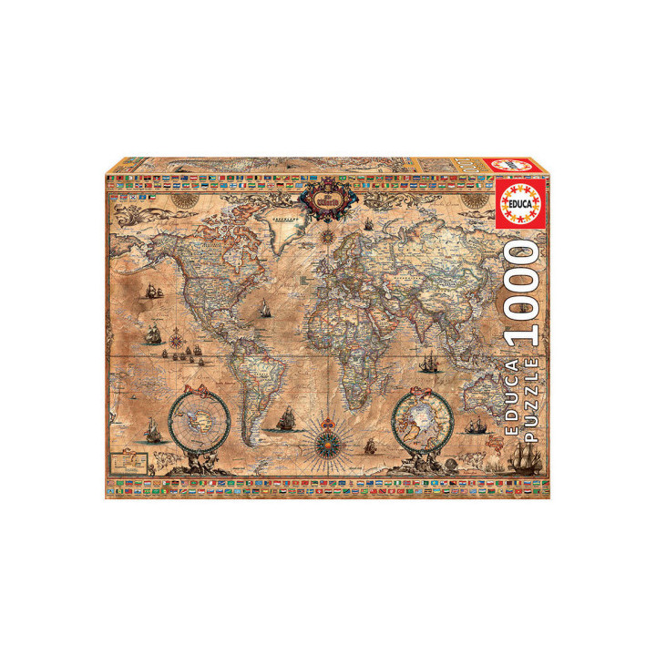 Puzzle 1000 piezas mapamundi educa 15159