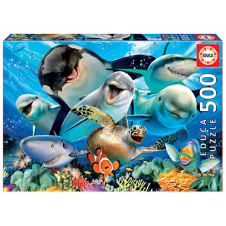 Puzzle 500 piezas selfie bajo el agua educa 17647