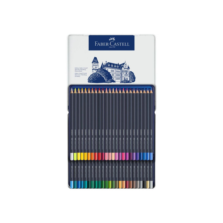 Estuche de metal con 48 lápices de colores goldfaber. faber castell 114748