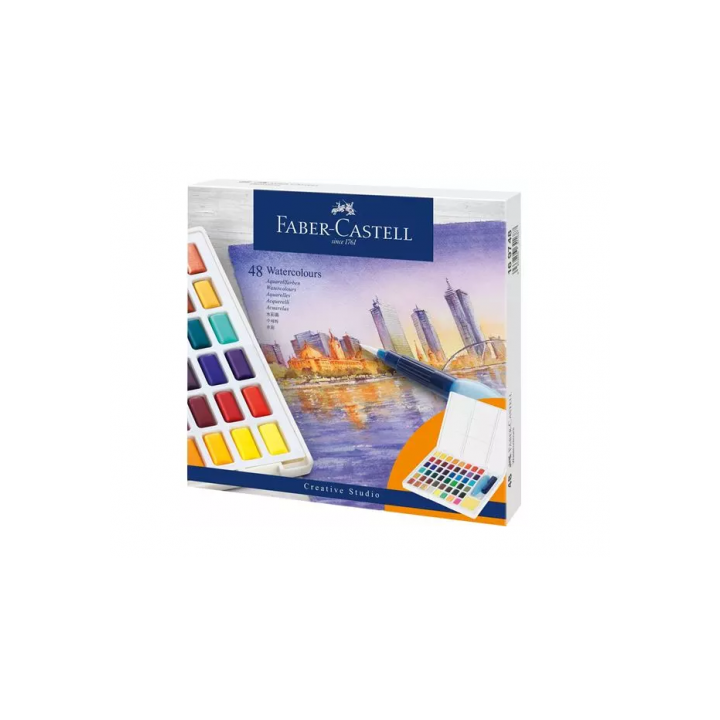 Estuche con 48 acuarelas creative studio. faber castell 169748