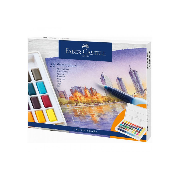 Estuche con 36 acuarelas creative studio. faber castell 169736