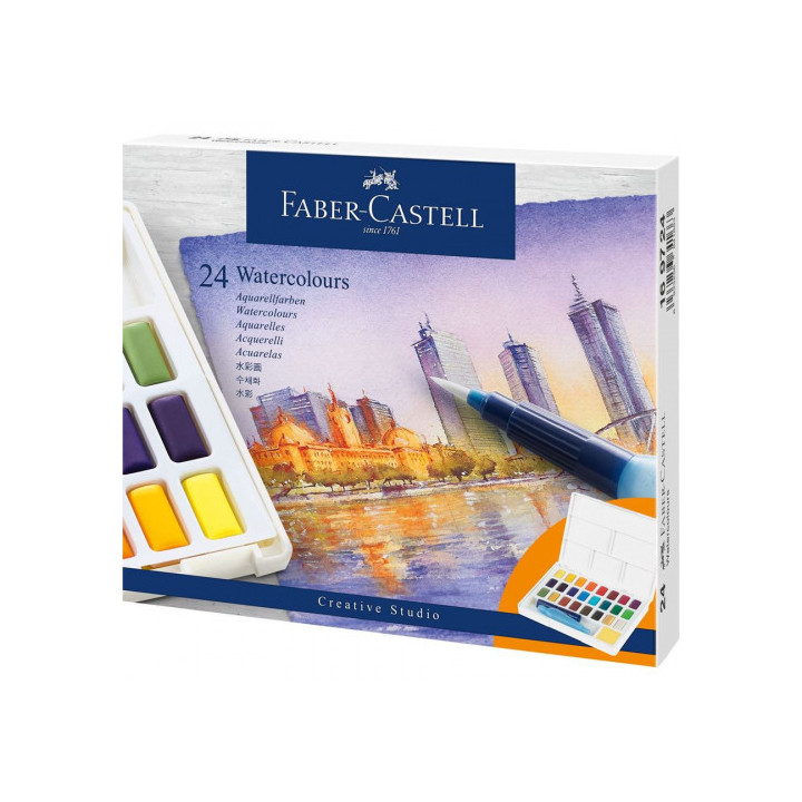 Estuche con 24 acuarelas creative studio. faber castell 169724
