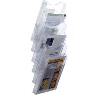 Expositor mural antimicrobiano steritouch archiplay 6 compartimentos din a4 vertical 190x235x685 mm cristal transparente arch...