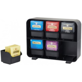 Organizador la hora del café 6 compartimentos infusiones y cápsulas 130x260x200 mm negro archivo 2000 cd906 ne