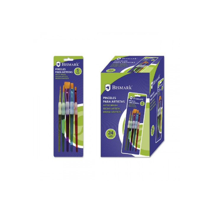 Set 5 pinceles artisticos c/ antideslizante bismark 326169