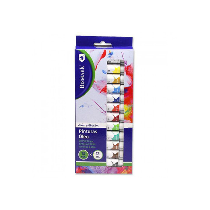 Set pinturas oleo tubos 12 colores x 12 ml bismark 327026