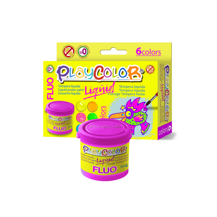 Estuche liqüid fluo 40ml. 6 colores surtidos playcolor 20111.