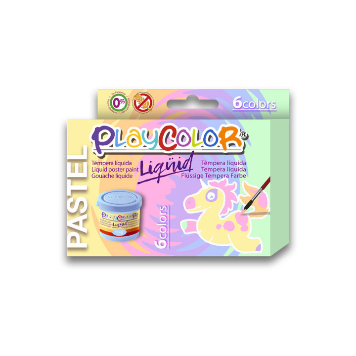 Estuche liqüid pastel 40ml. 6 colores surtidos playcolor 16801