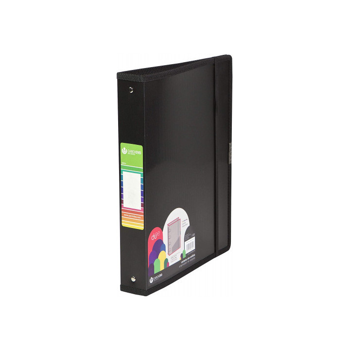 Carpeta anillas polipropileno dune a4+ 4/40mm goma negro carchivo 12371406