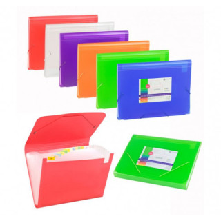 Acordeon polipropileno traslucido folio 13 departamentos goma rojo carchivo 1913kf53