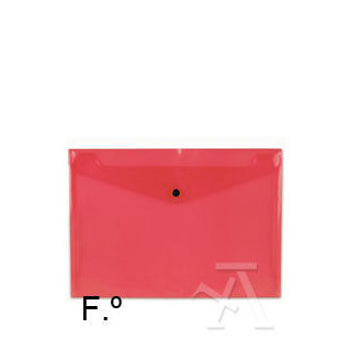 Sobre polipropileno folio solapa c/broche plastico rojo carchivo 342k12