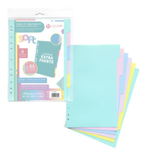 Juego separadores polipropileno pastel extra fuerte 6 posiciones carchivo 49060699