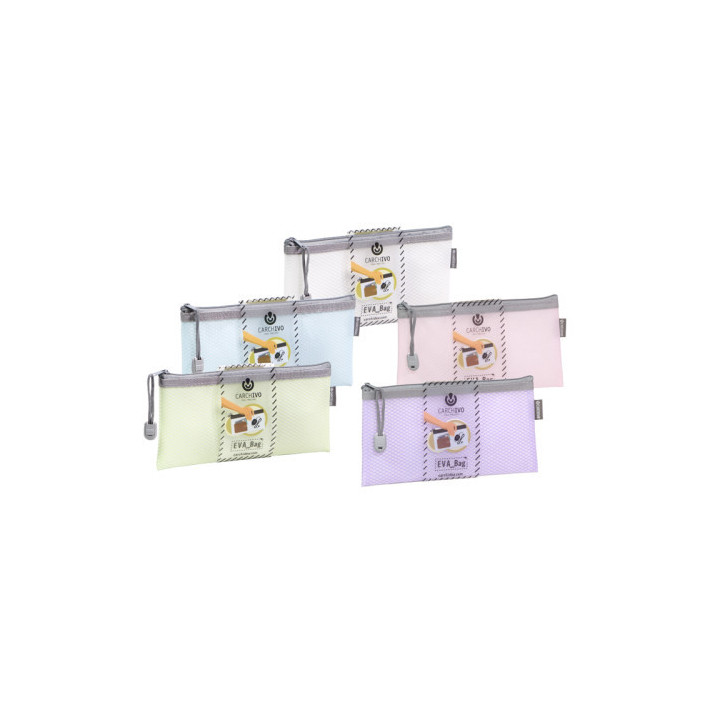 Pack 12 bolsas cremallera eva-bag tamaño check colores surtidos carchivo 45013099