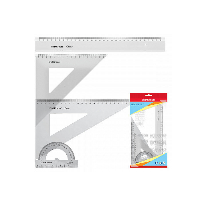 Set de geometría grande (regla 30 cm