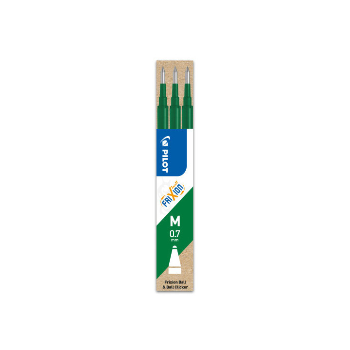 Pack 3 recambios frixion verde pilot bls- fr7-v-s3
