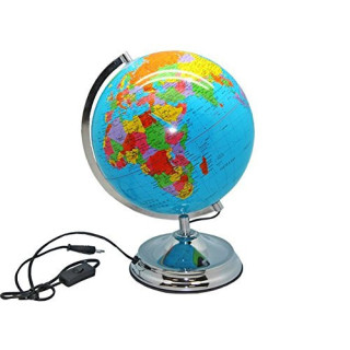 Esfera terrestre 25 cm azul con luz interior 320073