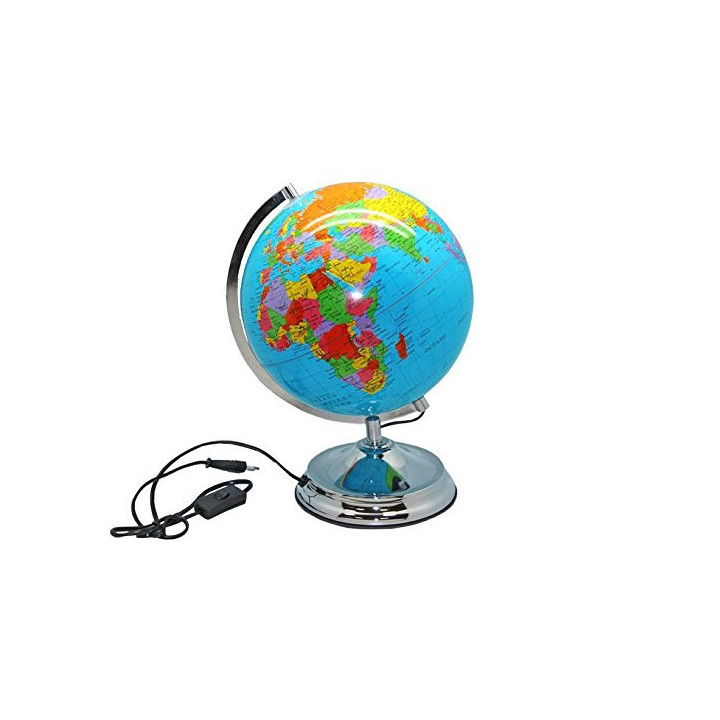 Esfera terrestre 25 cm azul con luz interior 320073