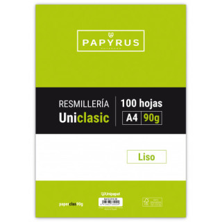 Recambio paquete 100 hojas a4 uniclasic 90 gr. liso sin margen papyrus 53390100