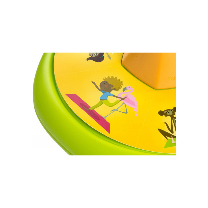 Juego didactico mindfulnes con peonza gigante y guia de ejercicios miniland 31898