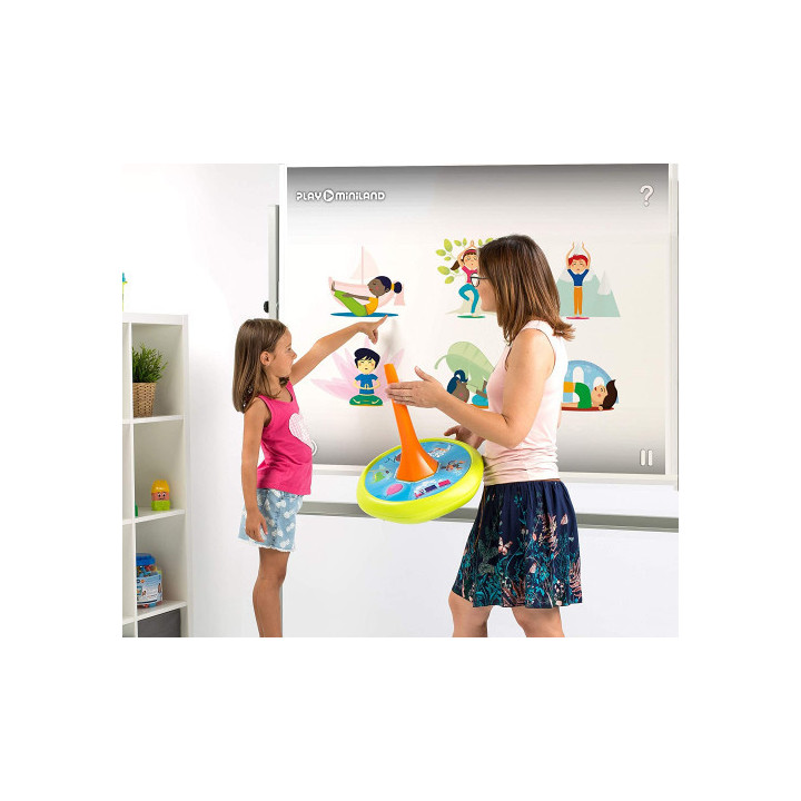 Juego didactico mindfulnes con peonza gigante y guia de ejercicios miniland 31898