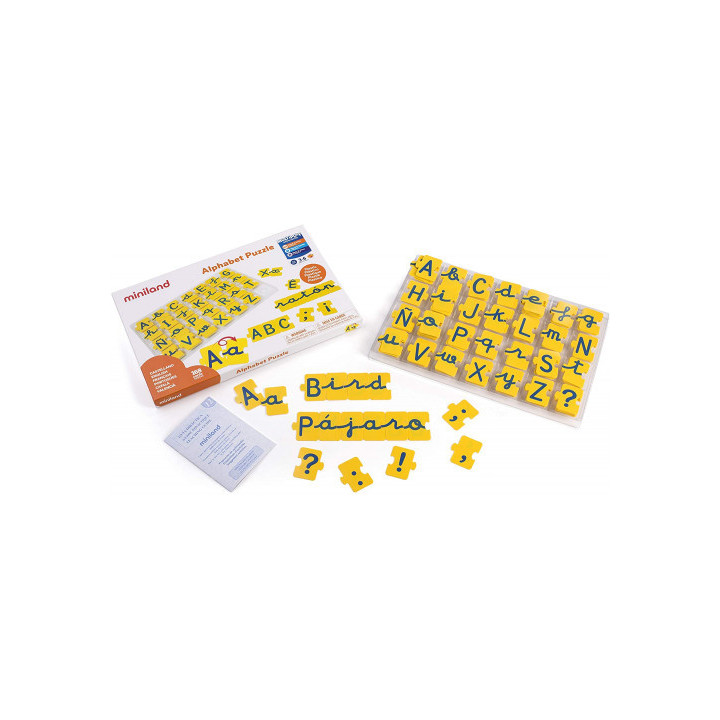 Juego abecedario mayusculas y minusculas 168 piezas miniland 31875