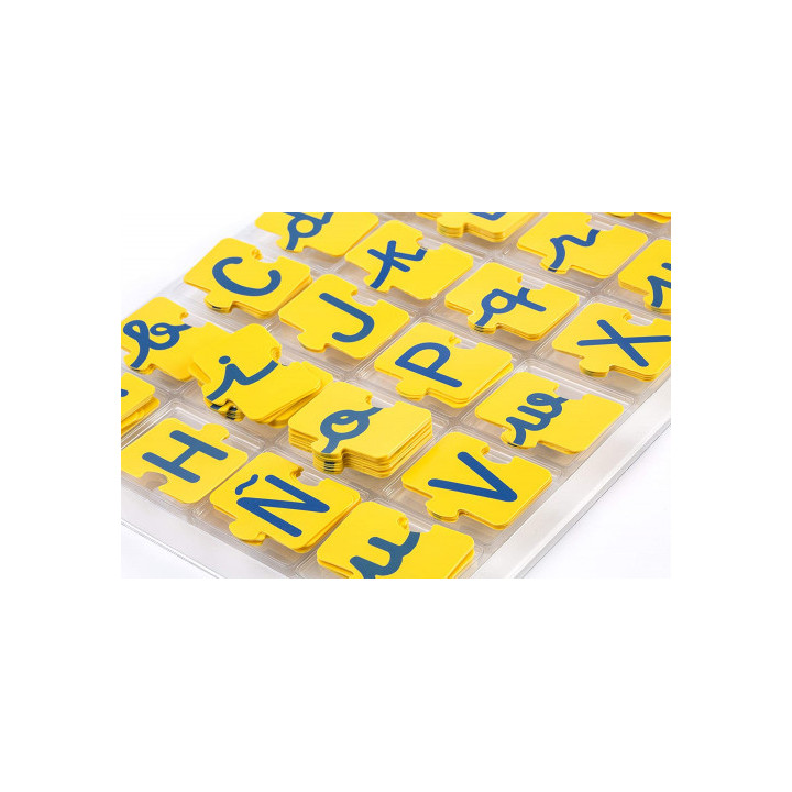 Juego abecedario mayusculas y minusculas 168 piezas miniland 31875