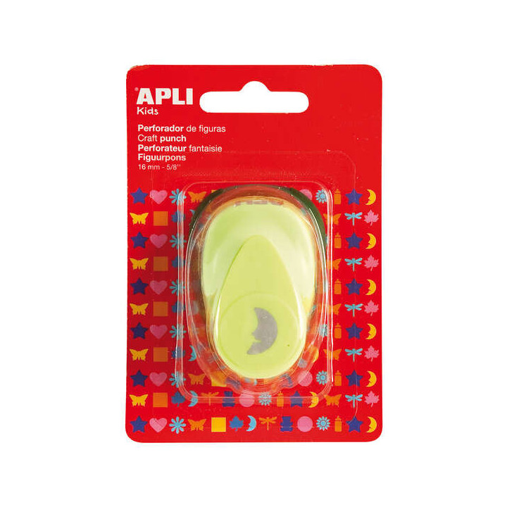 Apli Perforadora de Papel en Forma de Luna - Tamaño de Figura 16mm - Alta Calidad para Papel