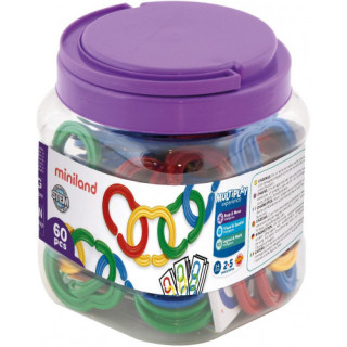 Juego cadena plastico seriacion y clasificacion 60 unidades miniland 31711