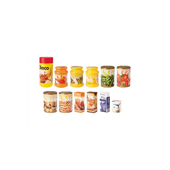 Juego alimentos envasados 12 piezas miniland 30596