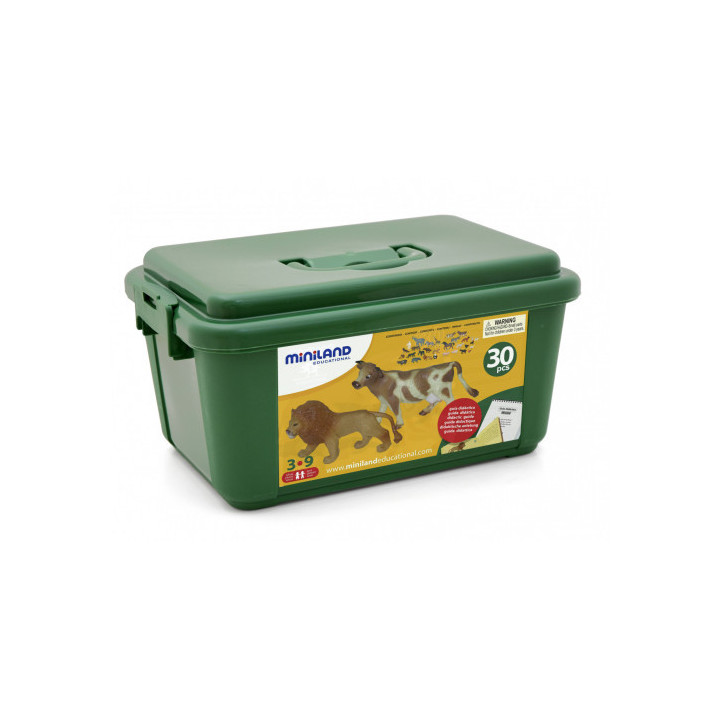 Juego animales granja y selva 30 figuras miniland 25140