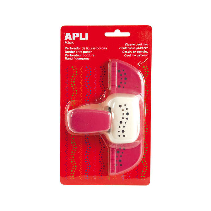 Apli Perforadora de Papel para Bordes en Forma de Puntos - Altura de Figura 1cm - Guia de Corte Preimpresa - Deposito de Papel