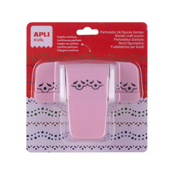 Apli Perforadora de Papel para Bordes en Forma de Flor - Altura de Figura 1cm - Guia de Corte Preimpresa - Deposito de Papel -