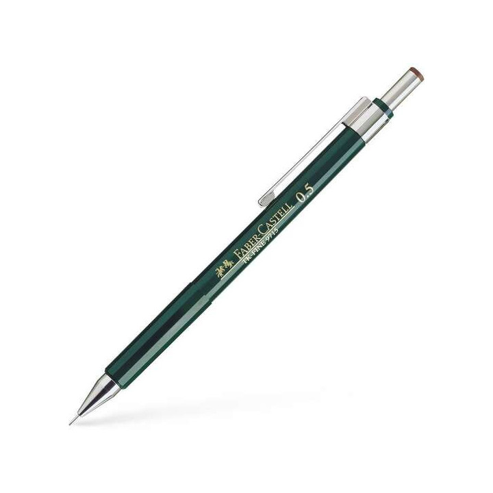 Faber-Castell TK-Fine 9713 Portaminas - Mina HB - Trazo 0.5mm - Goma de Borrar Integrada