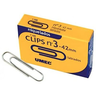 Caja 100 clip niquelado 42 mm u200404 umec