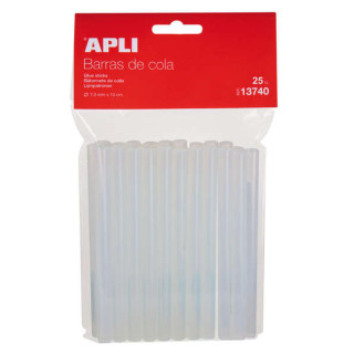 Apli Pack de 25 Barras Termofusibles Ø7.5mmx10cm - Precision y Limpieza en tus Trabajos - No Gotea - Compatible con Pistolas ?