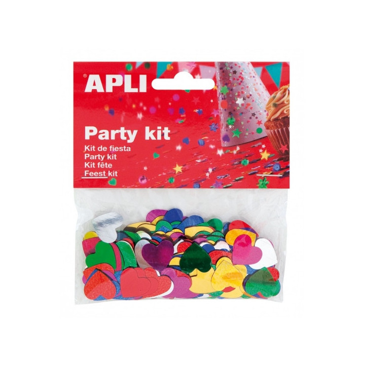 Apli Bolsa de Confeti Corazon Metalizado - Ideal para Fiestas y Celebraciones - Colores Surtidos