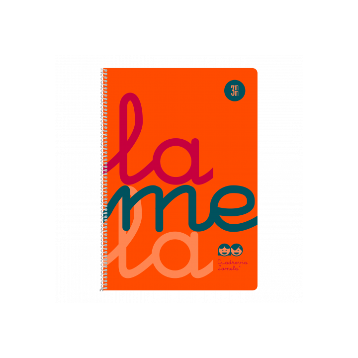 Cuaderno folio plastic rayado 3 mm 80 hojas 90 grs naranja lamela 7ftp003n