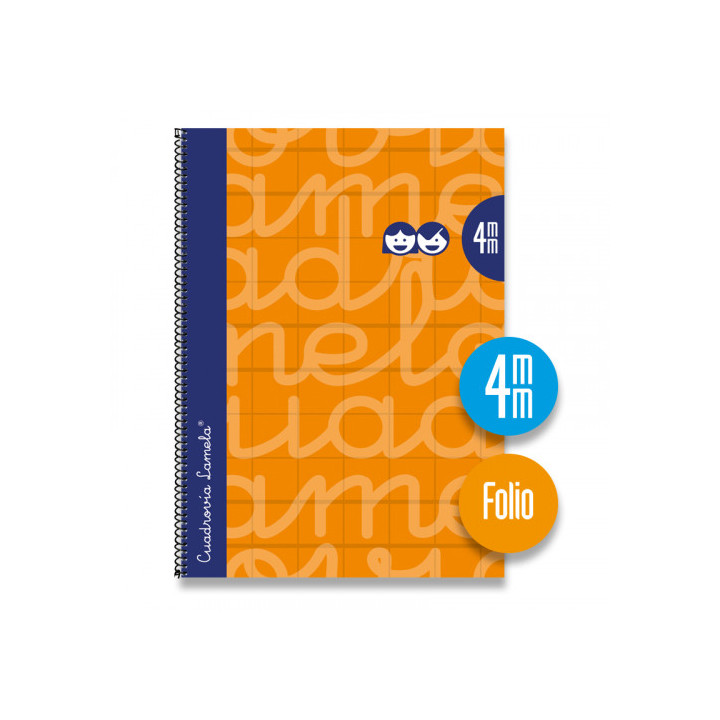 Cuaderno folio forrado rayado 4 mm naranja lamela 7fte004n