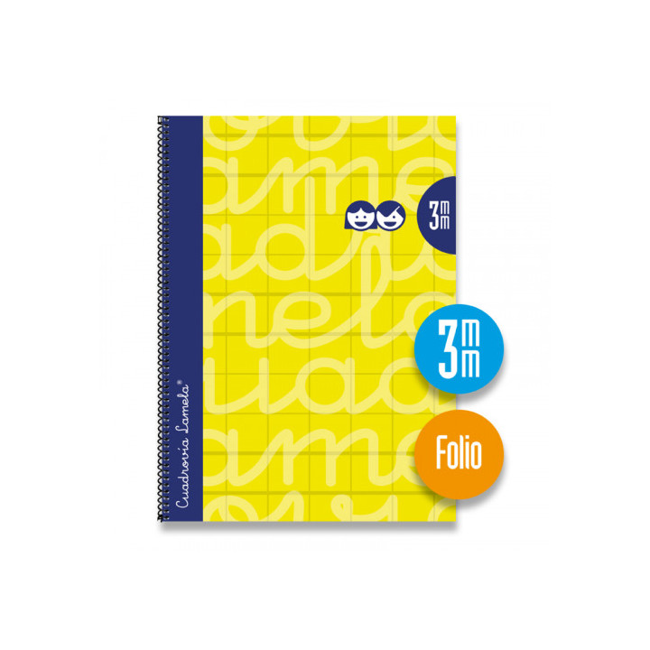 Cuaderno folio forrado rayado 3 mm amarillo lamela 7fte03am
