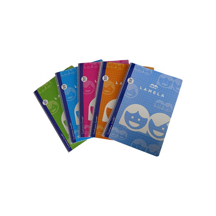 Cuaderno basico formato folio 80 hojas rayado 3 mm surtidos lamela 07f003